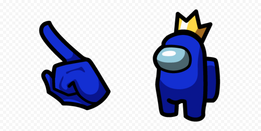 among us blue character in crown pack