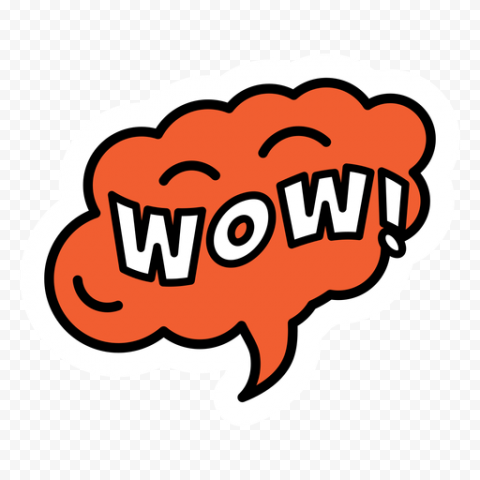 Comic WOW Transparent Background