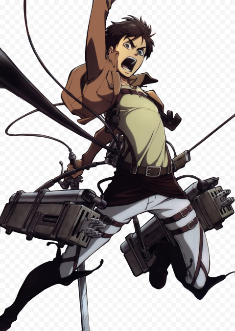 character Eren Yeager Render Transparent PNG