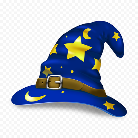 blue and yellow star print wizard hat, Hat Robe Gandalf Magician, wizard hat, blue, electric Blue, witch Hat 