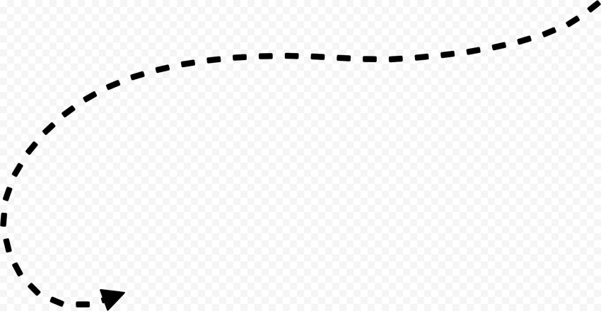Dashed Curved Black Arrow   2214x1145