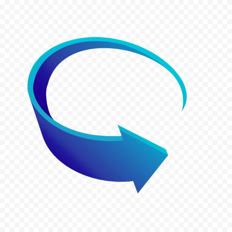 3D Graphic Blue Curved Arrow Right 1000x1000
