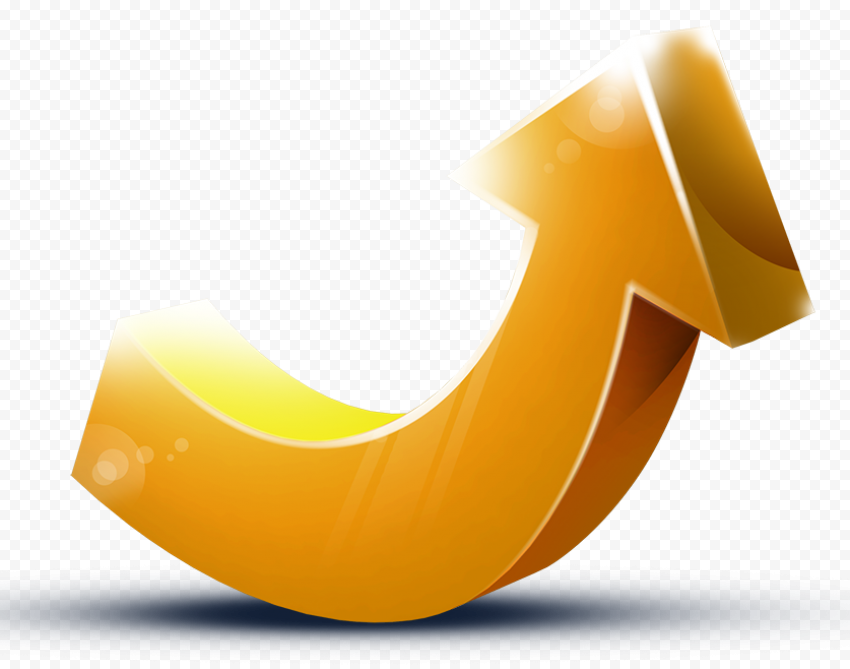 Orange Yellow Golden 3D Arrow UP Illustration   837x658