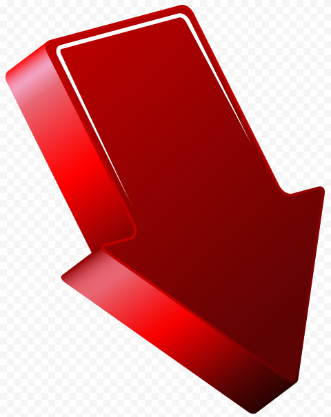 High Resolution Red 3D Arrow Point Down Right   4962x6246