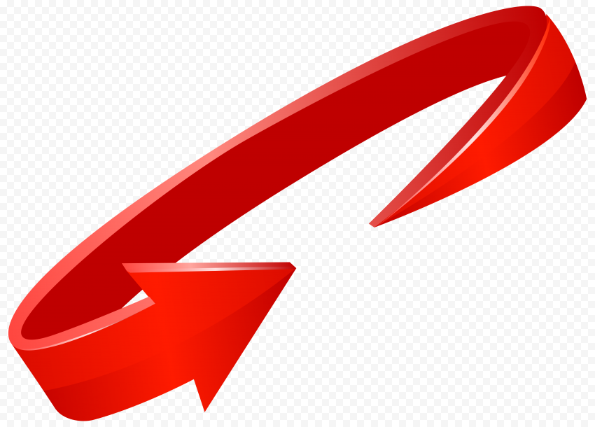 Red 3D Circular Curved Arrow High Resolution   6279x4499