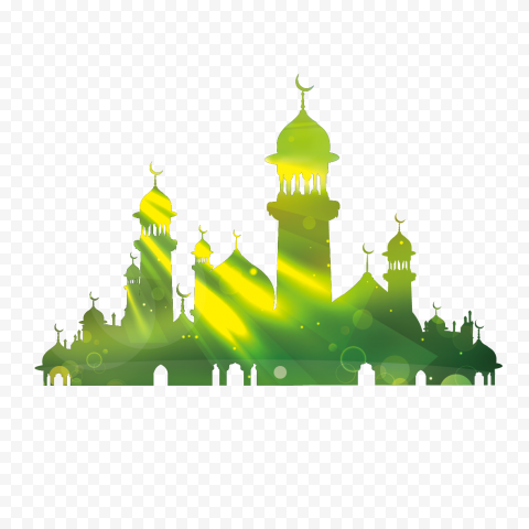kaaba eid al fitr eid mubarak eid al adha illustra vector green building