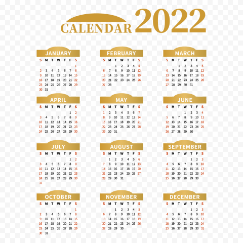CALENDAR 2022 days versus gold texture