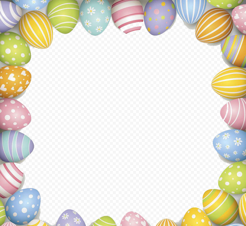 Easter Bunny Red Easter egg Illustration, gorgeous easter border pattern, easter egg background, border, frame png