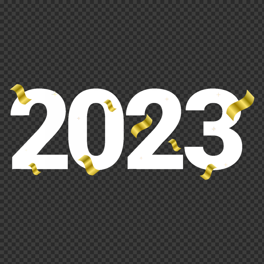 White 3D 2023 Text Numbers PNG