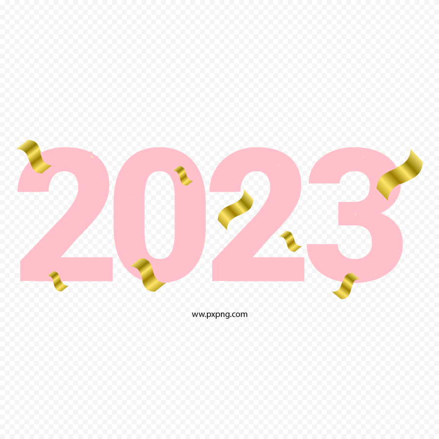 Pink 3D 2023 Text Numbers PNG