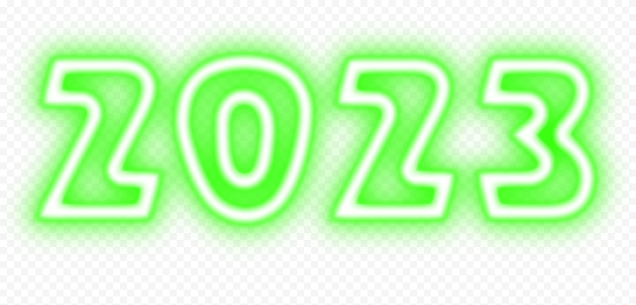 HD 2023 Green Neon Text Logo PNG