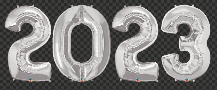 HD Silver 2023 Balloon PNG