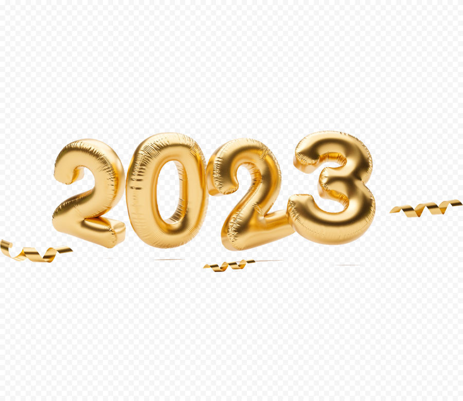 2023 golden balloon Without background png