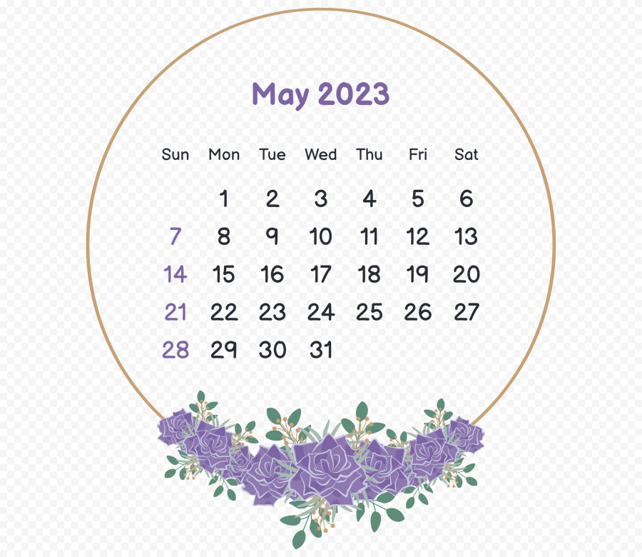 May 2023 Calendar PNG
