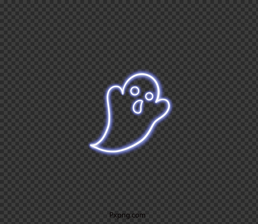HD Halloween Neon Ghosts Transparent Background