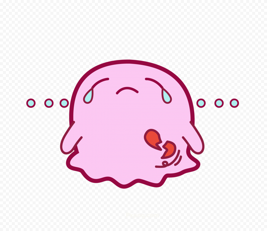 HD PINK Ghost Crying Cartoon png