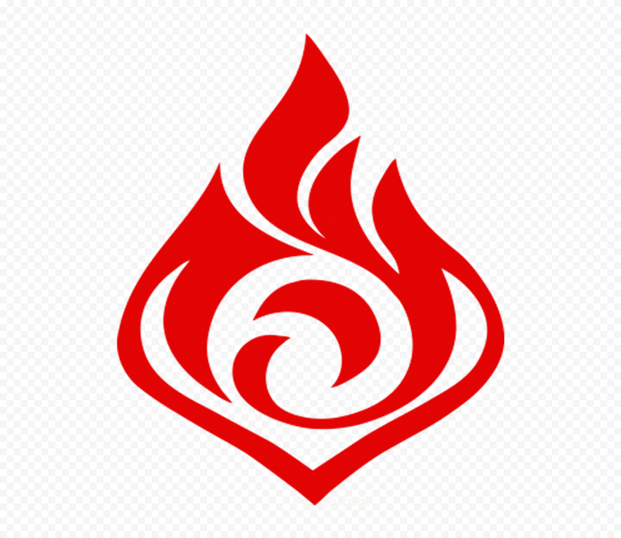 Genshin Impact Game Red Logo Symbol No background