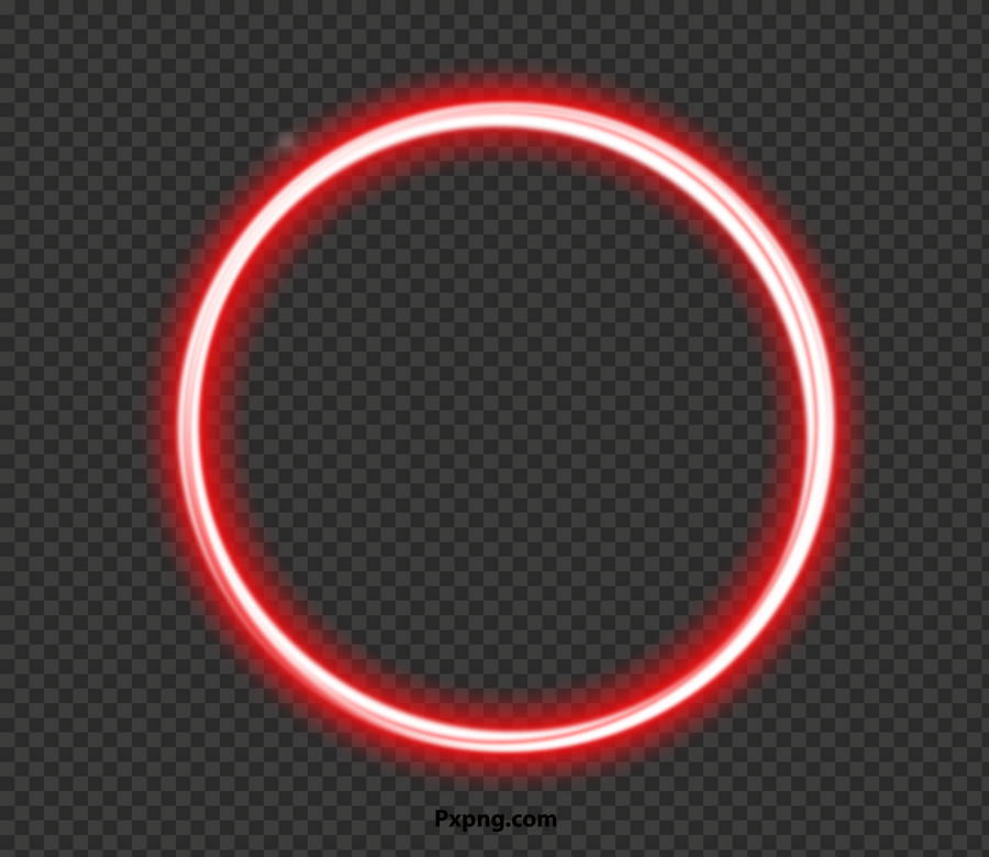 HD Neon Red Glowing Circle Transparent Image