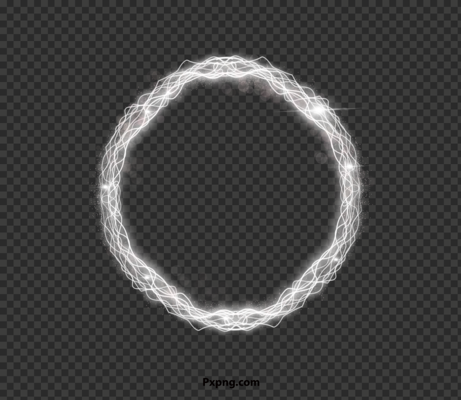 HD Circle Ring White Glowing Effect PNG