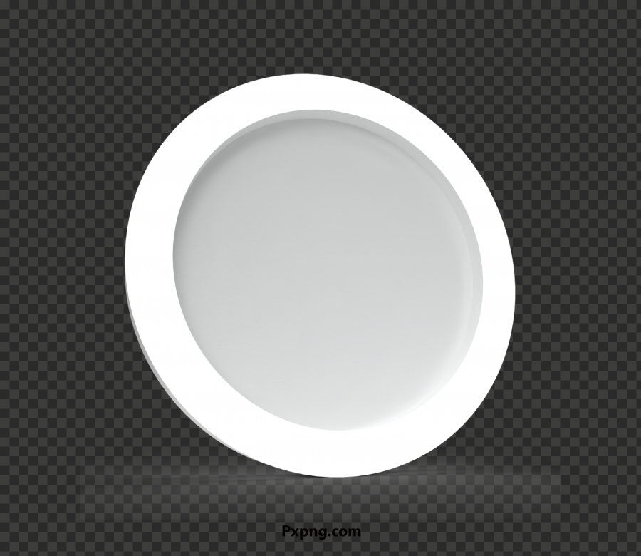 HD White Circle transparent background 3D PNG