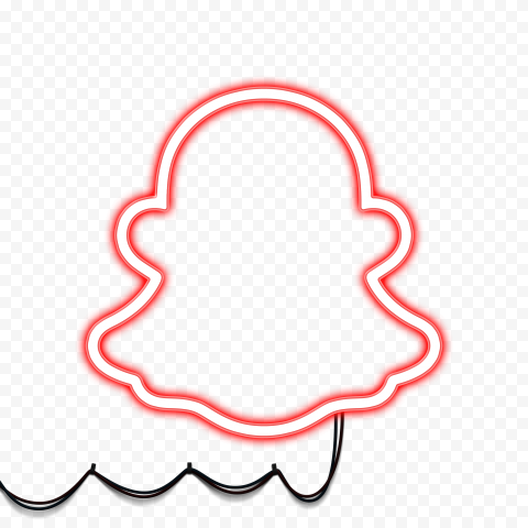 ]HD Red Snapchat Neon Logo With El Wire PNG   2456x2456