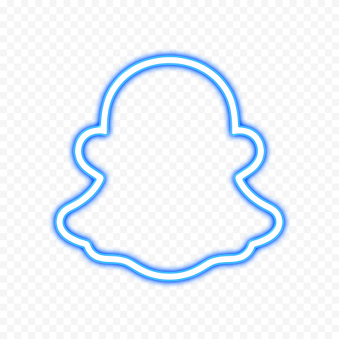 HD Blue Snapchat Neon Logo PNG   2456x2456