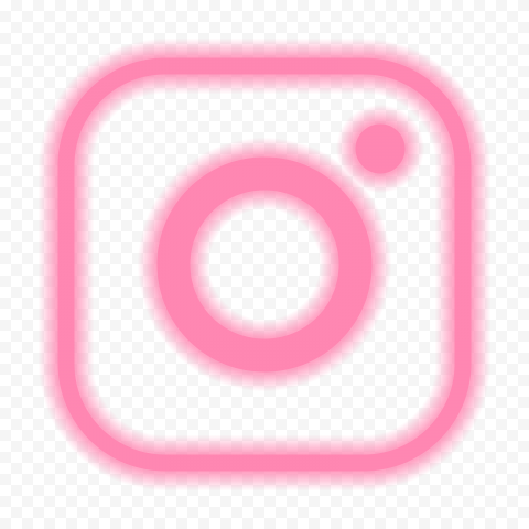 HD Aesthetic Light Pink Outline Neon Instagram IG Logo Icon PNG   1600x1600