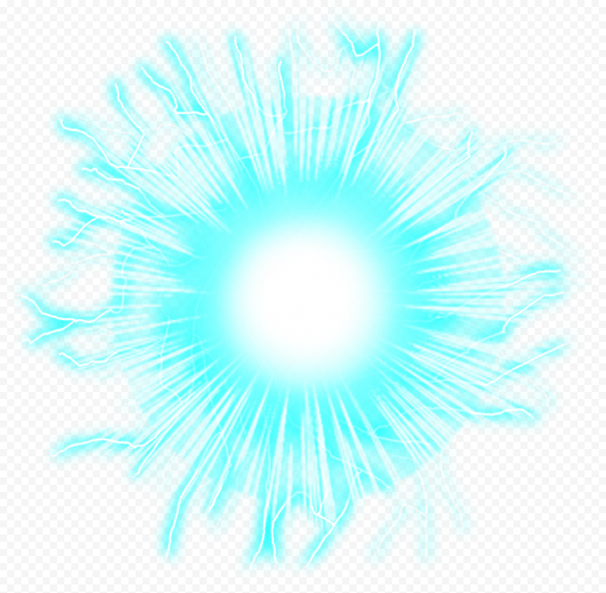 blue lightning effect with transparent background