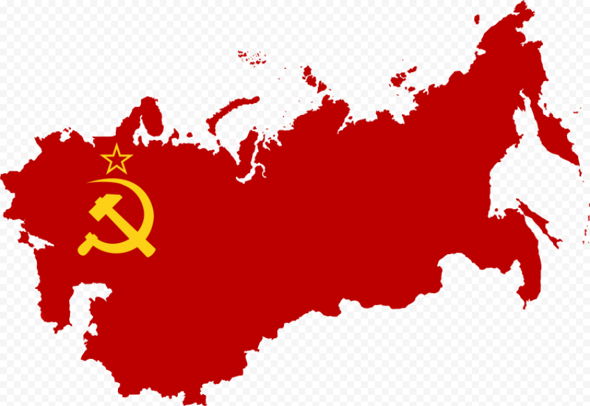 Russia Drawing Flag Soviet   Soviet Union Flag Map, HD Png Download