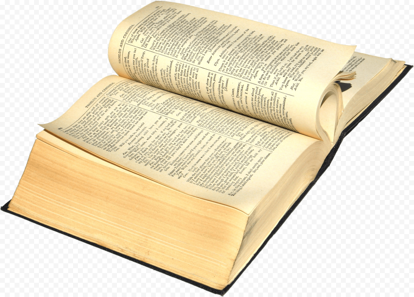 LIBRARY BOOK OPEN SIDE VIEW TRANSPARENT BACKGROUND