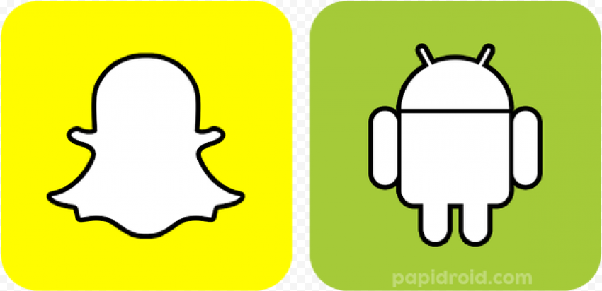 SNAPCHAT WITH ANDROID LOGO PNG