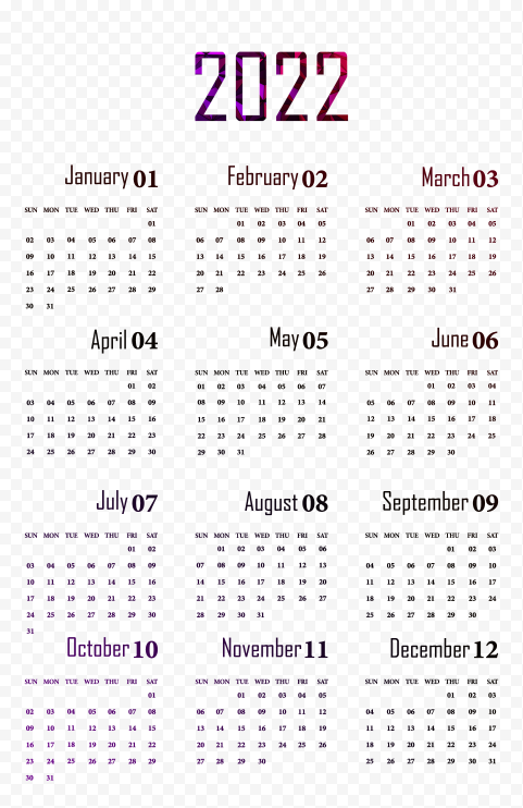 Burgundy Calendar 2022