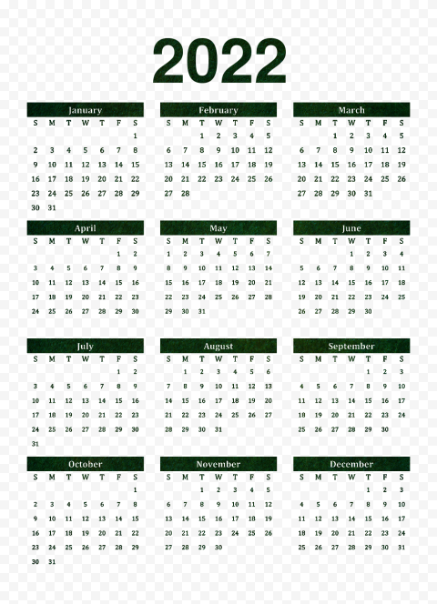 Green Calendar 2022