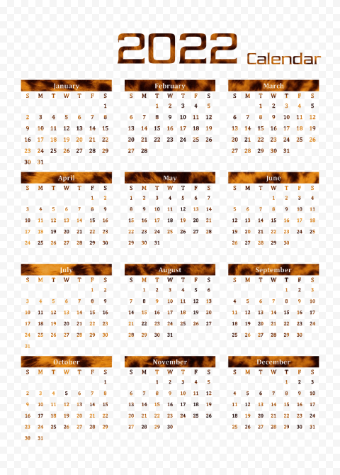 Calendar 2022 PNG File