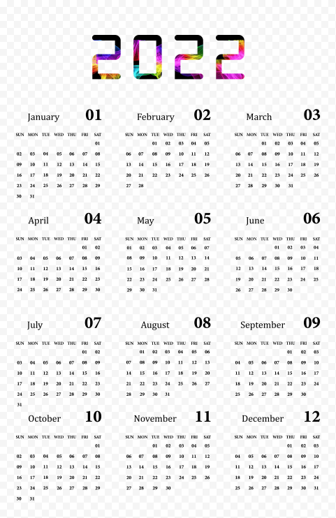 Calendar 2022 PNG High Quality Image