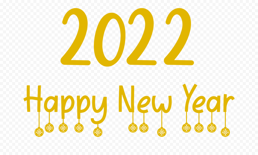 HD 2022 Happy New Year Black Text Logo PNG