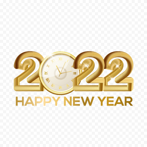 Golden 3d Happy New Year 2022