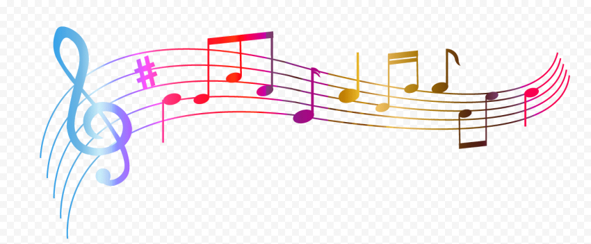 Music Notes Colourful PNG