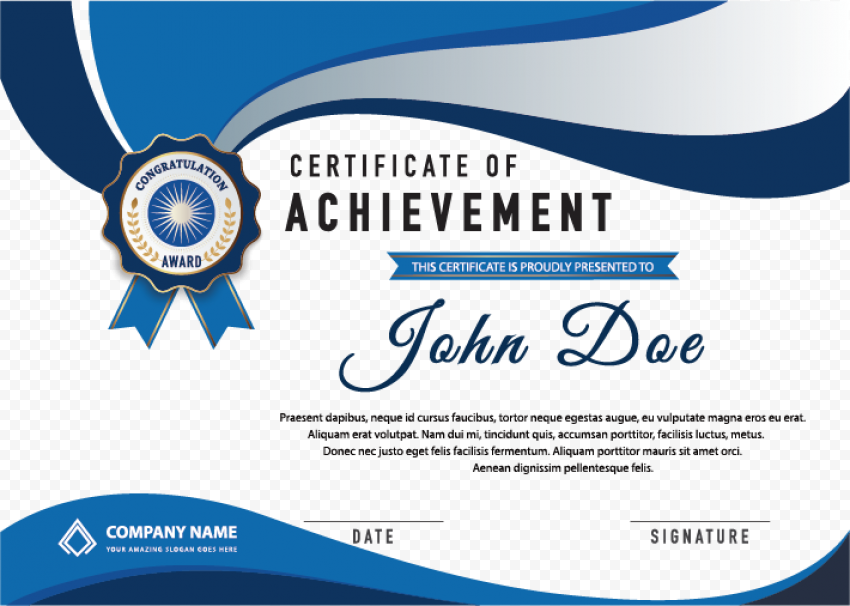 Certificate PNG File Download Free