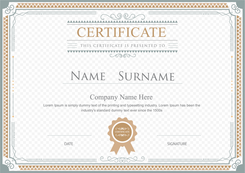Academic certificate Template Diploma Illustration, Certificate border, Certificate illustration