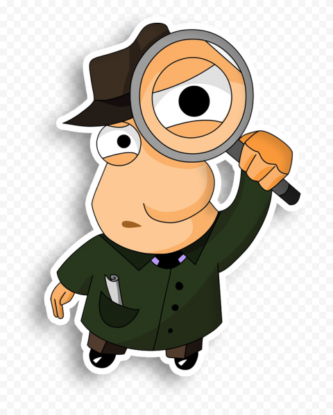 Detective Magnifying glass Private investigator, Magnifying Glass, glass, cartoon, fictional Character png
