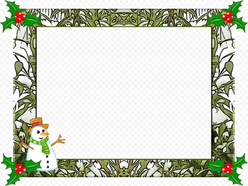 Green Christmas Frame Transparent Background
