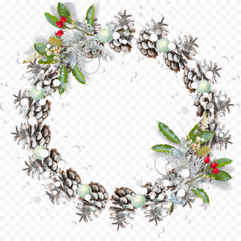 Round Christmas Frame PNG Picture