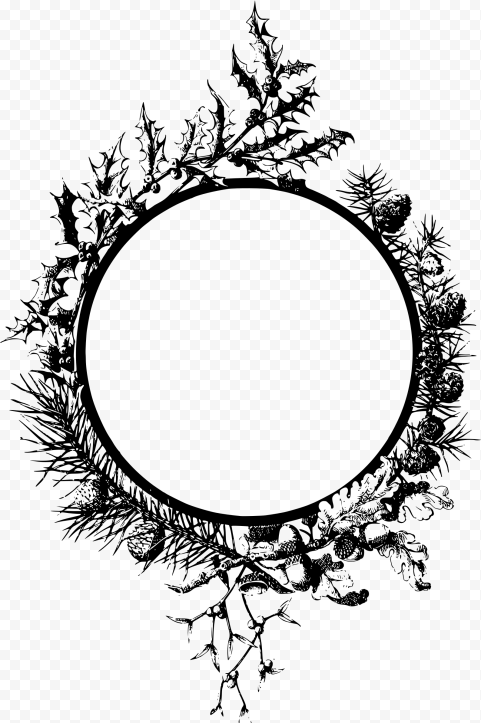 Round Christmas Frame PNG Pic