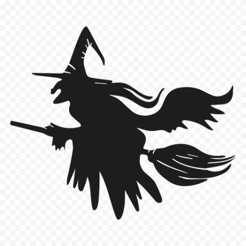 Halloween Silhouette Witch PNG File