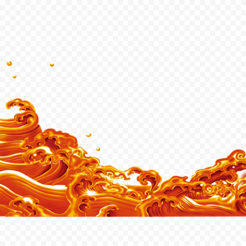 Vector Orange Wave PNG Picture
