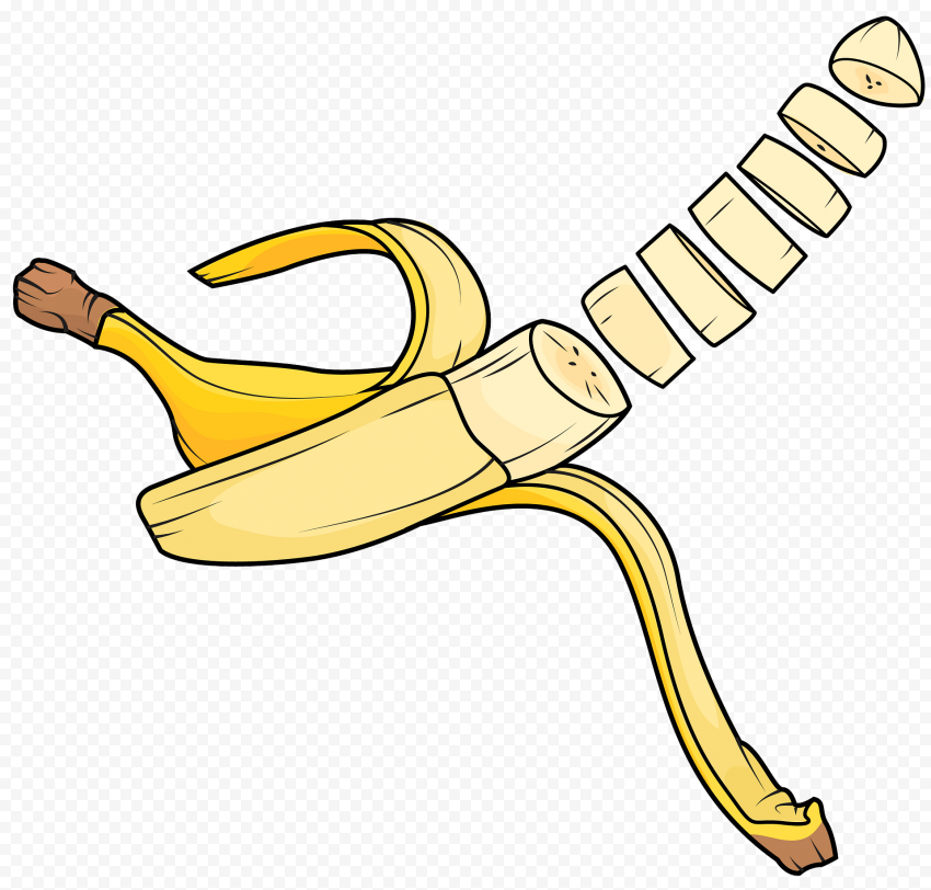 Vector Banana Slice Transparent PNG