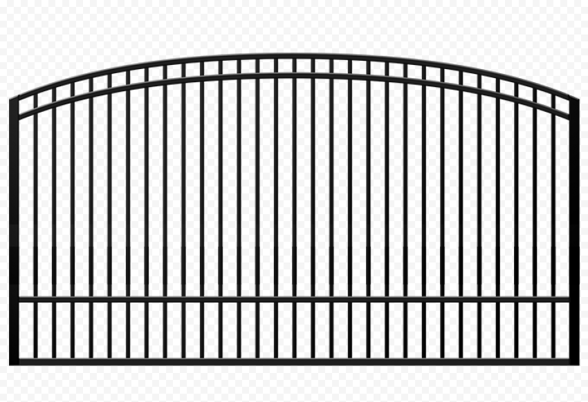Black Steel Gate PNG Image