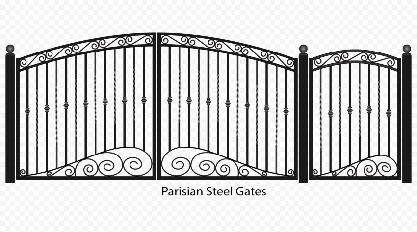 Black Steel Gate PNG File