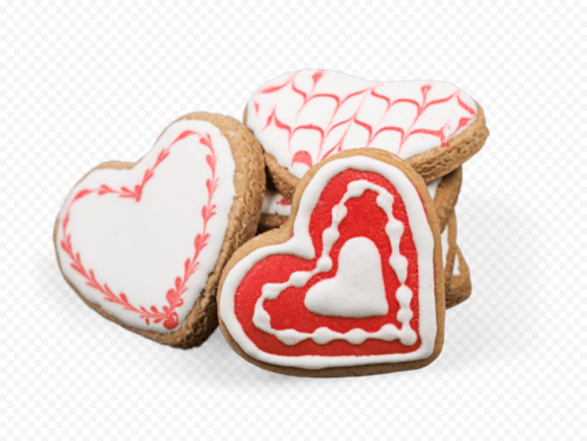 Icing Heart Cookie PNG Transparent Image